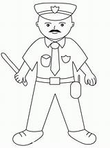 Coloring Policeman Drawing Kids Police Printable Pages Popular Library Clipart sketch template