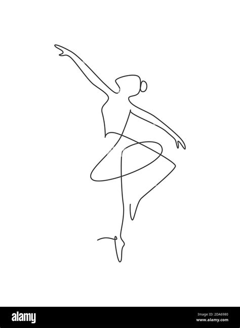 single continuous  drawing ballerina  ballet motion dance style