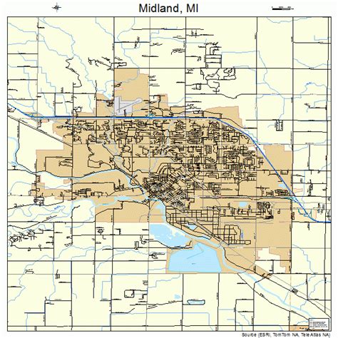 midland michigan street map