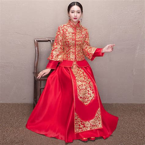 traditional chinese bride wedding dress 2017 winter qipao vestido
