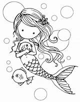 Mermaid Coloring Pages Little Kids Printable Girls Unicorn sketch template