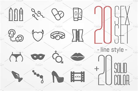 sex shop icons set custom designed icons ~ creative market