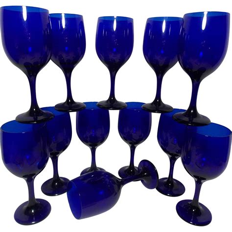 Vintage Libbey Cobalt Blue Wine Glasses Sold On Ruby Lane