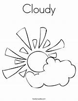 Cloudy Coloring Pages Clouds Clipart Sun Cloud Library Clip Getdrawings Getcolorings Color Popular sketch template