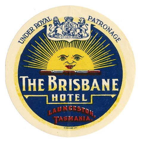 brisbane hotel tasmania art   luggage label flickr
