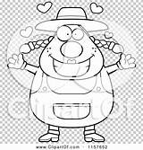 Plump Farmer Arms Female Open Outlined Coloring Clipart Vector Cartoon Cory Thoman sketch template