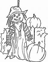 Coloring Pages Kids Scarecrow Scary sketch template