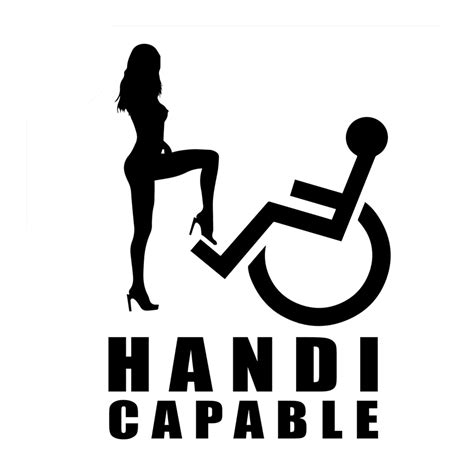 handy capable funny wheelchair sexy girl vinyl sticker car decal