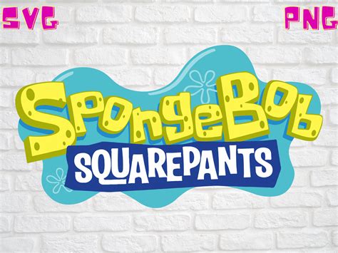 spongebob squarepants logo svg digital file  svg png etsy