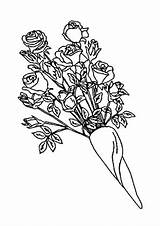 Blumenstrauss Rosen Blumenstrauß Ausmalbild sketch template