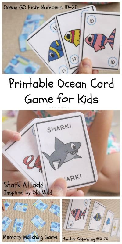 numbers  fish card game printable school time snippets