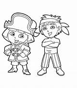 Dora Colorear Exploradora Esploratrice Cartoons Pirata Disfrutar sketch template