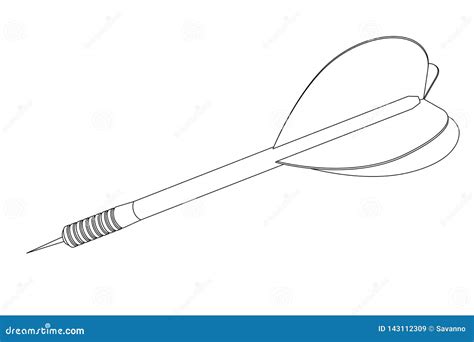 dart outline icon stock vector illustration  metal