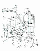 Coloring Castle Pages Medieval Knight Disneyland Disney Princess Rides Border Vector Getcolorings Getdrawings Printable Meta Shield Colorings Knights Color sketch template