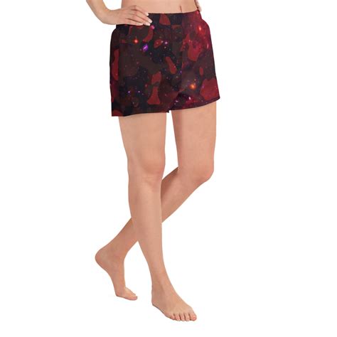 Magellanic Red Camouflage Stars Womens Athletic Short Shorts