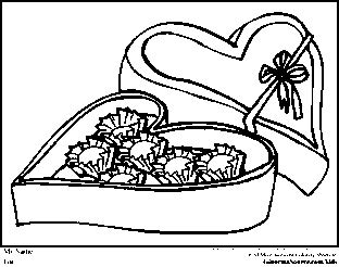 valentines day coloring pages box  chocolates coloring pages