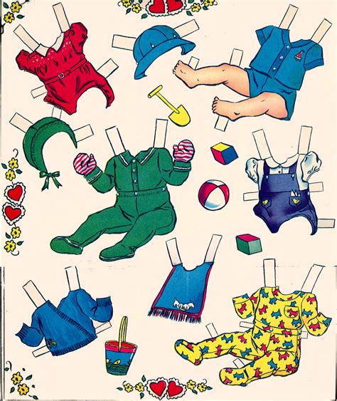 poupees papiers paper dolls baby cut