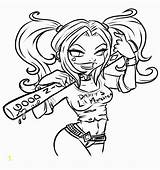 Quinn Harley Coloring Pages Squad Suicide Divyajanani sketch template