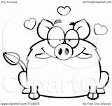 Boar Clipart Outlined Coloring Cartoon Vector Thoman Cory Illustration Royalty sketch template