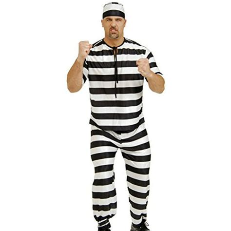 rubie s men s adult prisoner man costume black white x large