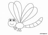 Coloring Dragonfly Printable Sheet Pages Colouring Kids Necklace sketch template