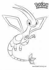 Pokemon Coloring Flygon Pages Printable Kids sketch template