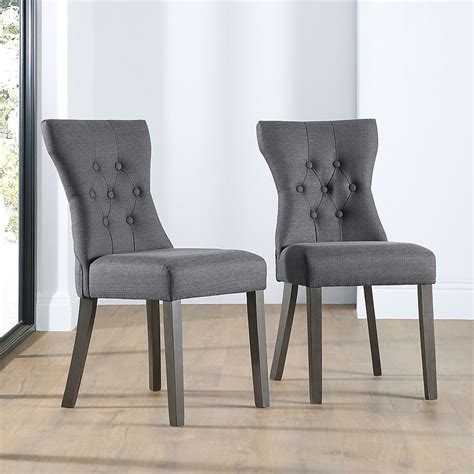 bewley slate fabric button  dining chair grey leg furniture
