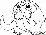Mamoswine Furret Pokémon sketch template