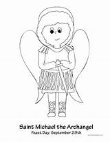 Michael Archangel Saint Coloring Kids Sheet sketch template