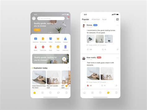 mego app home  discovery page  rintola  coco  dribbble app home app home screen