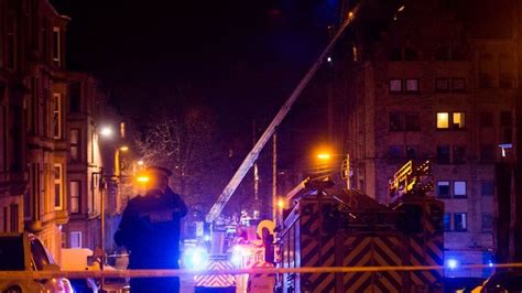 residents rescued after being trapped by fire at glasgow flats bbc news