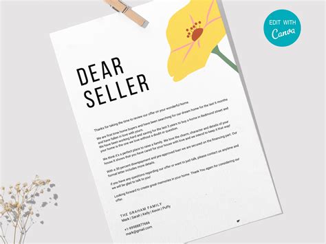 letter  seller  home home buyer letter  seller letter etsy