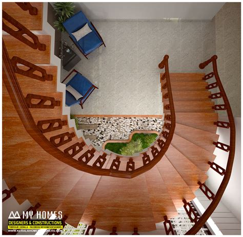 view  staircase interior design kerala