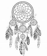 Coloring Dream Catcher Pages Dreamcatcher Pattern Book Adult Adults источник Shutterstock sketch template