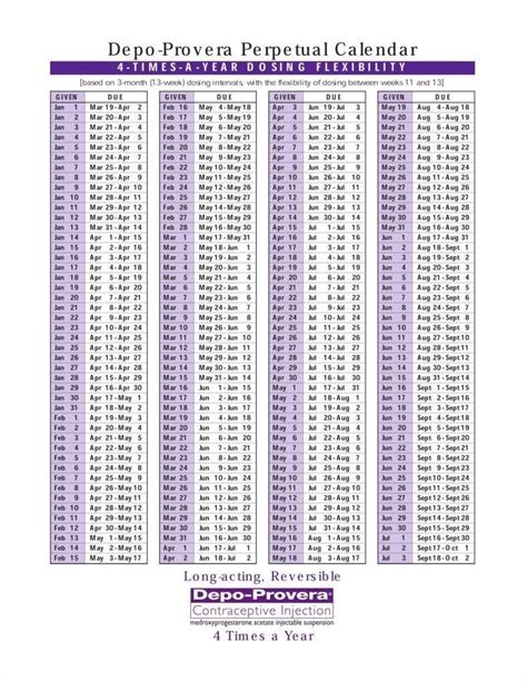 contraceptive injection calendar printable calendar printables printable calendar template