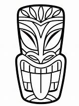 Tiki Totem Hawaiian Pole Simple Template Printable Faces Lanta Koh Clipart Coloring Face Luau Head Bricolage Pages Coloriage Party Mask sketch template