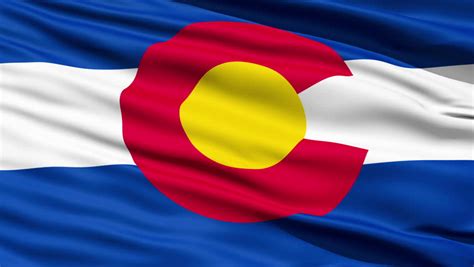 looping movie of the colorado state flag waving in the wind with
