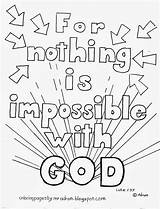 Coloring God Pages Bible Kids Luke Nothing Impossible Good Verse Color Mighty Coloringpagesbymradron Sheets Printable Sunday School Adults Children Freak sketch template