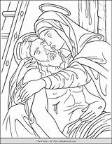 Coloring Pieta Thecatholickid Colouring Mary Pages La Choose Board Jesus Church sketch template