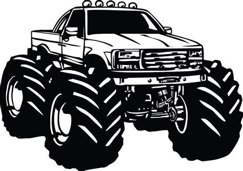 monster truck png black and white canvas bloop