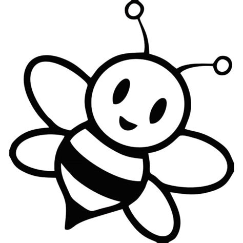 blank  white coloring image  bumble bee simple image clipart