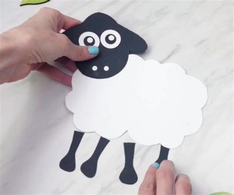 easy pom pom sheep craft  template