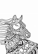 Cheval Kleurplaat Adulte Mozaiek Paarden Paard Cavallo Vento Horses Viento Caballo Pferden Mosaik Malvorlage Persoonlijke Maak Dibujos sketch template