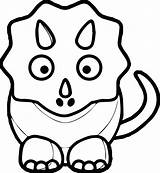 Dinosaur Coloring Baby Pages Cute Clipart Kids Drawing Triceratops Clip Draw Colouring Printable Color Cartoon Book Print Preschoolers Top Clipartmag sketch template