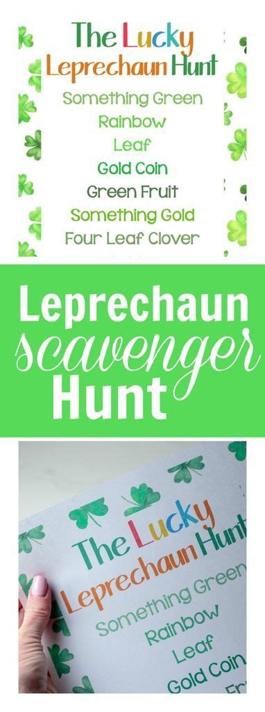 st patricks day leprechaun scavenger hunt  printable