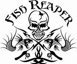 Fishing Decals Fish Reaper Skull Vinyl Sticker Rod Tribal Decal Truck Skeleton Car Boat Stickers Ebay Angling Hooks Designs Choose sketch template