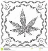 Coloring Marijuana Pages Adults Cannabis sketch template