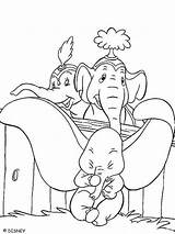Dumbo Coloring Pages Disney Print Printable Kids Color sketch template