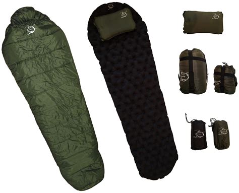 sleeping bag sleeping pad pillow combo set river country products