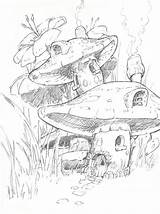 Mushroom Tree sketch template